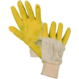 Povrstvené rukavice DETA, bílo-žluté
